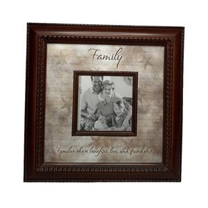 Brown Primitive FAMILY Families Share Laughter Love and Friendship Photo Frame